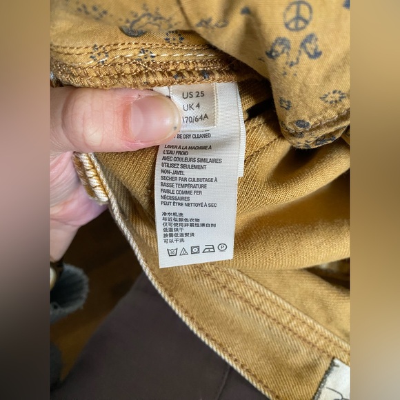 Women’s We the Free Mustard Yellow Denim Shorts, Size 25 - Picture 5 of 5